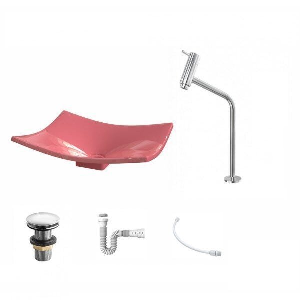 Kit Cuba F44 com Torneira Link 1062 Metal e Válvula Click 1 Pol. e Sifão PVC e Flexivel - 2