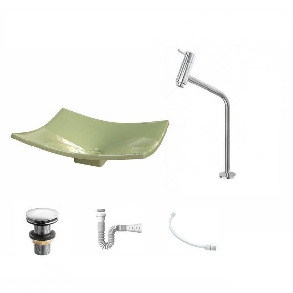 Kit Cuba F44 com Torneira Link 1062 Metal e Válvula Click 1 Pol. e Sifão PVC e Flexivel - 2