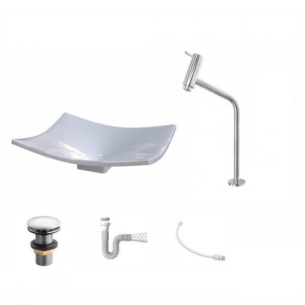 Kit Cuba F44 com Torneira Link 1062 Metal e Válvula Click 1 Pol. e Sifão PVC e Flexivel - 2