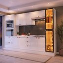 Ver imagem 1 de Cozinha Completa 6 Peças com Cristaleira MDF Estilo Americano Branco Yescasa
