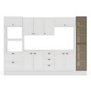 Ver imagem 4 de Cozinha Completa 6 Peças com Cristaleira MDF Estilo Americano Branco Yescasa