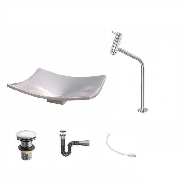 Kit Cuba F44 com Torneira Link 1062 Metal e Válvula Click 1 Pol. e Sifão Cromado e Flexivel - 2