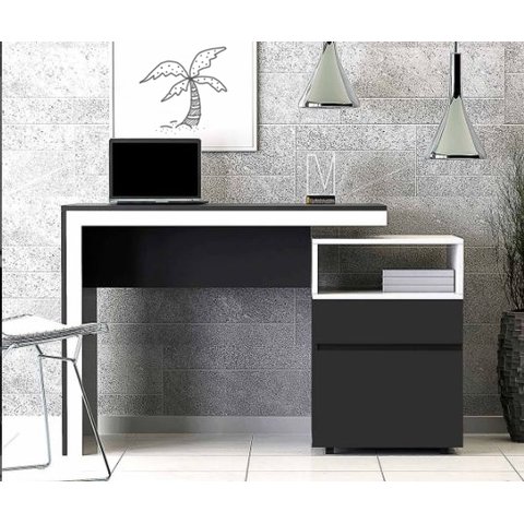 Escrivaninha reta com uma gaveta e uma porta  em MDF 15 mm.