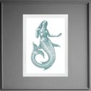 Ver imagem 1 de Quadro Decorativo Sereia Minimalista 24x18cm:madeira Preta