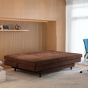 Ver imagem 2 de Sofá-Cama Roz Plush 4 Lugares Reclinável 180cm Marrom Suede