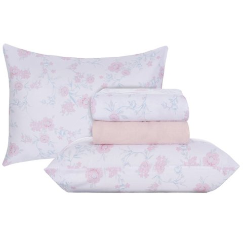 Jogo de Lençol Cama Box Casal Kit 4 Peças com Elástico Sonhare Sultan Veneza