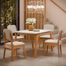 Kit Mesa de Jantar Paris 120x90 e 4 Cadeiras Paris em Linho Off White/areia - 2