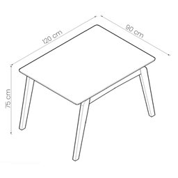 Kit Mesa de Jantar Paris 120x90 e 4 Cadeiras Paris em Linho Off White/areia - 3