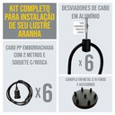 Ver imagem 2 de Lustre Aranha com 6 Pendentes de 2 M + Soquetes