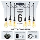 Ver imagem 4 de Lustre Aranha com 6 Pendentes de 2 M + Soquetes