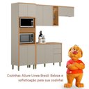 Ver imagem 3 de Cozinha Modulada Allure Linea Brasil 4 Peças A01m2 Jequitiba/gris Fosco