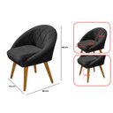 Ver mais imagens de Kit 8 Poltrona Sala Decorativa Louis Veludo Preto Pés Palito Castanho