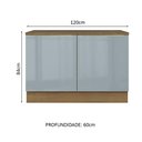 Ver imagem 3 de Balcão de Pia 120 cm 2 Portas Rustic/Cinza Lux Madesa