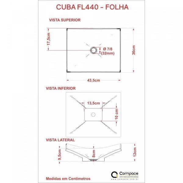 Kit Cuba F44 com Torneira Link 1062 Metal e Válvula Click 1"B Pol. Compace - 6