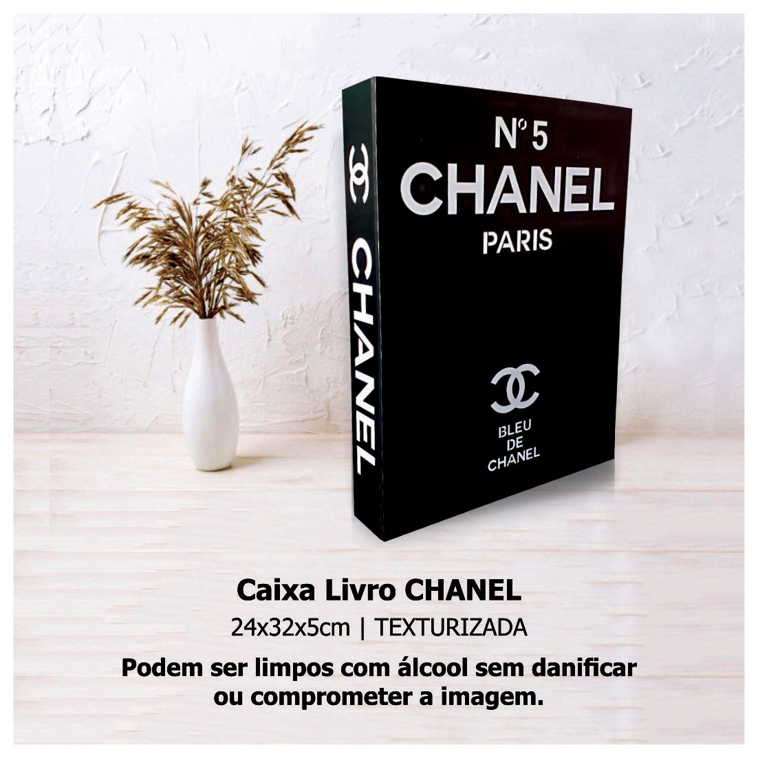 Kit 2 Caixas Livro Porta Objeto Decorativa Chanel Dior - 4