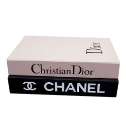 Kit 2 Caixas Livro Porta Objeto Decorativa Chanel Dior - 1