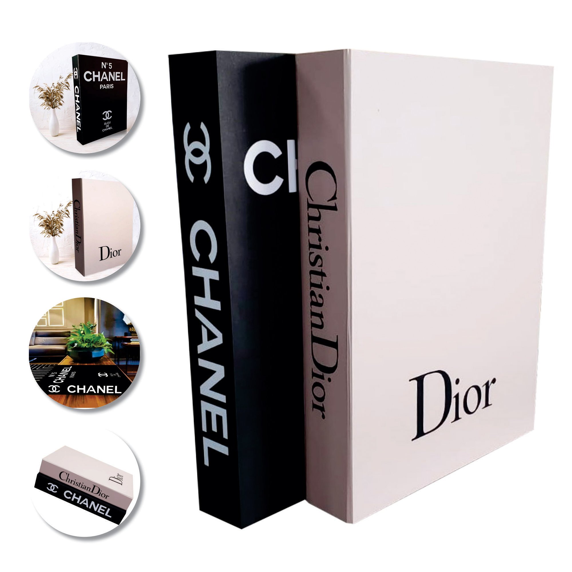 Kit 2 Caixas Livro Porta Objeto Decorativa Chanel Dior - 8