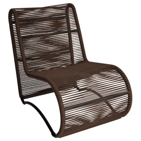 Poltrona para Área Externa Portugal em Alumínio e Cordão Tabaco