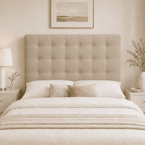 Cabeceira Ana Estofada Suede p/ Cama Box Casal King 195cm Quarto