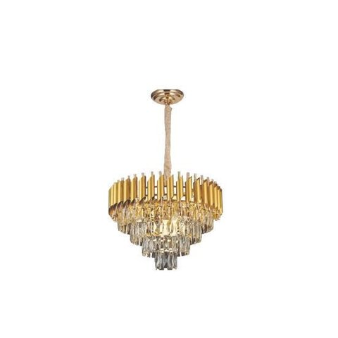 Lustre Sindora Dcd06510 Metal Dourado/ Cristal Transparente Φ55x34cm E14x9