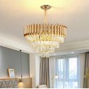 Ver imagem 2 de Lustre Sindora Dcd06510 Metal Dourado/ Cristal Transparente Φ55x34cm E14x9