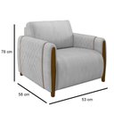 Ver imagem 3 de Conjunto Sofá 3 Lugares 223cm e Poltrona 98cm Amaranto M22 Veludo Cinza - Mpozenato