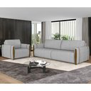 Ver imagem 2 de Conjunto Sofá 3 Lugares 223cm e Poltrona 98cm Amaranto M22 Veludo Cinza - Mpozenato