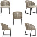 Ver imagem 5 de 2 Cadeira Noronha Aluminio Micro Pintura Preta, Tr. Telinha Corda Nautica Rami, Estofado - Bege