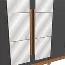 Ver imagem 6 de Guarda-Roupa 6 Portas e 3 Gavetas com Espelhos e Pés Dormitorio Bigger Lo Cinza/Canela/Grafite