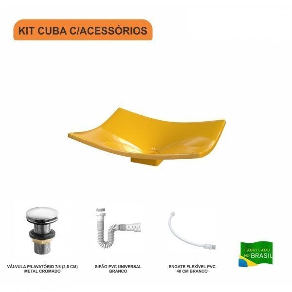 Kit Cuba F44 com Válvula Click 1 Pol. e Sifão PVC e Flexivel - 3