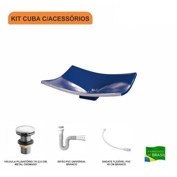 Kit Cuba F44 com Válvula Click 1 Pol. e Sifão PVC e Flexivel - 3