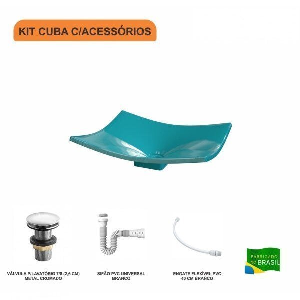 Kit Cuba F44 com Válvula Click 1 Pol. e Sifão PVC e Flexivel - 3