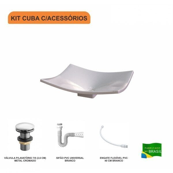 Kit Cuba F44 com Válvula Click 1 Pol. e Sifão PVC e Flexivel - 3
