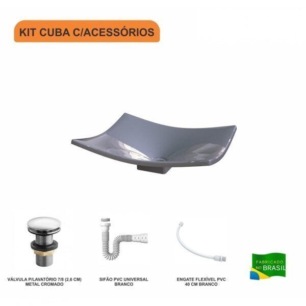 Kit Cuba F44 com Válvula Click 1 Pol. e Sifão PVC e Flexivel - 3