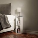 Ver imagem 3 de Conjunto Mesa de Cabeceira Pequena 20x20x60cm Diamante Branco Quarto Sala