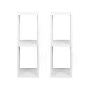 Ver mais imagens de Conjunto Mesa de Cabeceira Pequena 20x20x60cm Diamante Branco Quarto Sala