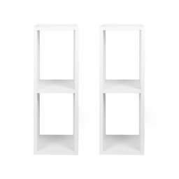 Conjunto Mesa de Cabeceira Pequena 20x20x60cm Diamante Branco Quarto Sala - 8