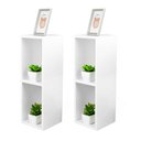 Ver imagem 1 de Conjunto Mesa de Cabeceira Pequena 20x20x60cm Diamante Branco Quarto Sala