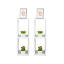 Ver imagem 2 de Conjunto Mesa de Cabeceira Pequena 20x20x60cm Diamante Branco Quarto Sala