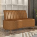 Ver imagem 1 de Sofá Living Decorativo 2 Lugares 1,60M Katara Caramelo Corino G33 - Gran Belo