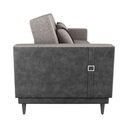 Ver imagem 4 de Sofá Cama Pala 203cm Reclinável Courino Preto | Linho Cinza - Sallar Home