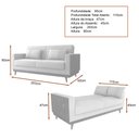 Ver imagem 3 de Sofá Cama Pala 203cm Reclinável Courino Preto | Linho Cinza - Sallar Home