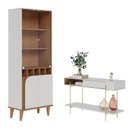 Ver imagem 1 de Cristaleira Jurerê e Aparador para Sala Sena Off White Matte Freijó - Colibri