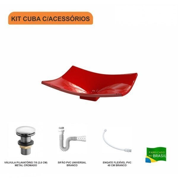 Kit Cuba F44 com Válvula Click 1 Pol. e Sifão PVC e Flexivel - 3