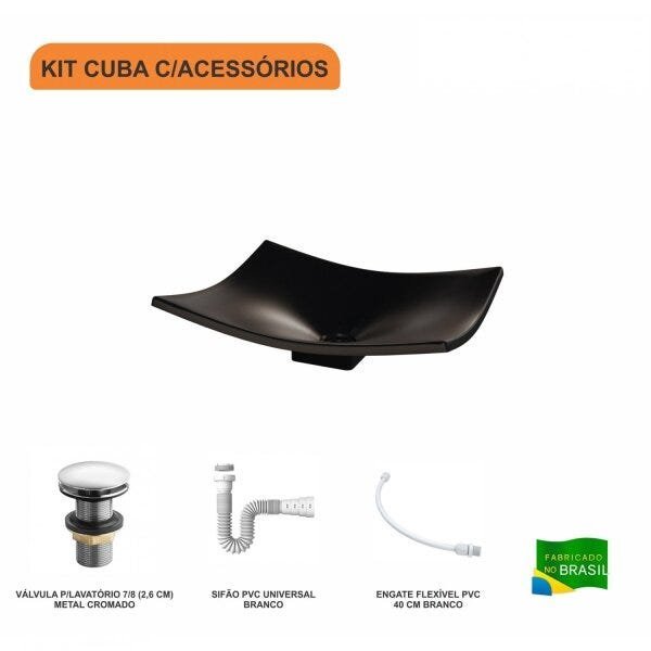 Kit Cuba F44 com Válvula Click 1 Pol. e Sifão PVC e Flexivel - 3