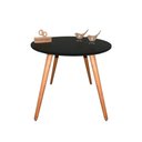 Ver imagem 1 de Mesa Jantar Pés Palitos Tampo Redondo Vidro Laqueado 70cm Preto