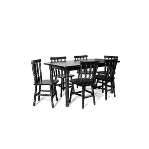 Conjunto de Mesa Mônaco 160x80 com 6 Cadeiras Assento Pequeno – Tabaco – Jm Móveis