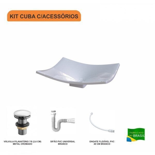 Kit Cuba F44 com Válvula Click 1 Pol. e Sifão PVC e Flexivel - 3