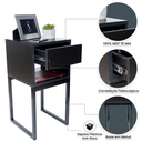 Ver imagem 4 de Mesa de Cabeceira Industrial Preto Eco 30cm Base Preta - Enviamos Montado
