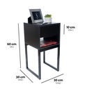 Ver imagem 2 de Mesa de Cabeceira Industrial Preto Eco 30cm Base Preta - Enviamos Montado